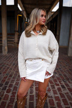 Load image into Gallery viewer, Bella Cardigan in Cream/White Stripes
