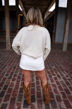 Load image into Gallery viewer, Bella Cardigan in Cream/White Stripes
