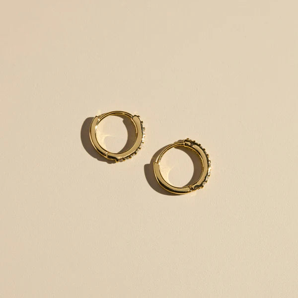 Gold Pave Huggies