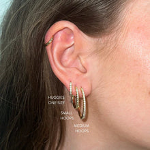 Load image into Gallery viewer, Gold Pave Huggies
