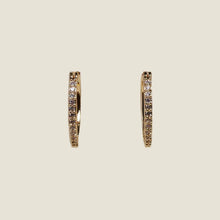 Load image into Gallery viewer, Gold Pave Huggies
