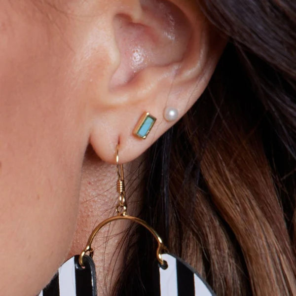 Mini Turquoise Bar Stud